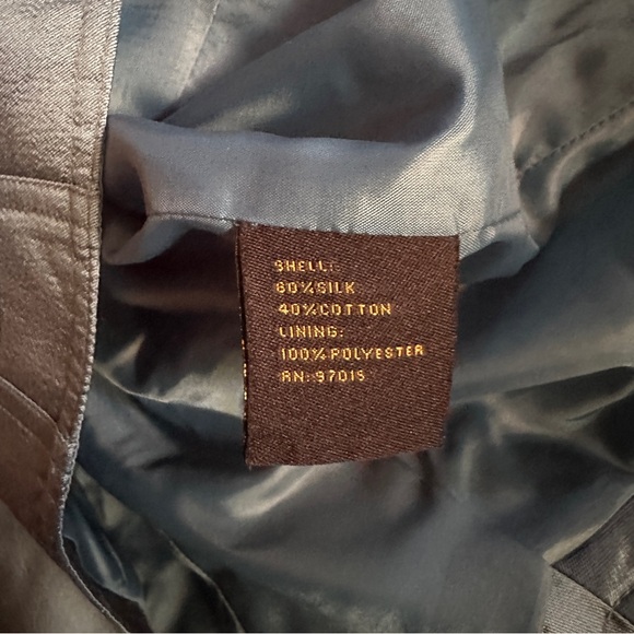 Allen by A.B.S. Blue Suit Jacket and Skirt Silk Cotton Sz 10 - Picture 7 of 7